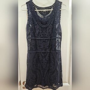 Express Navy Floral Lace Mini Dress